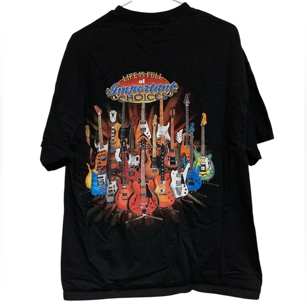 Life is full of important choices guitar black mens tee t-shirt XL Extra Large